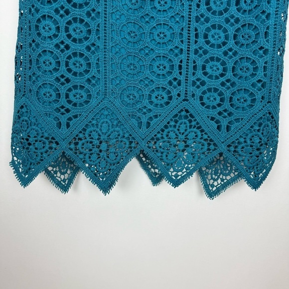 Simply Styled Womens Teal Blue Crochet Lace  Sleeveless Top Size XS - Picture 7 of 13
